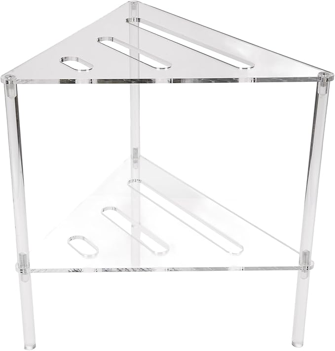 Acrylic 2-tier corner shower caddy organizer for bathroom storage and toiletry organization