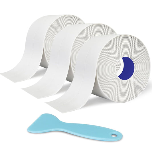 Waterproof Caulk Tape self-adhesive PVC strip for shower and bathtub grout repair — renter-safe tile fix