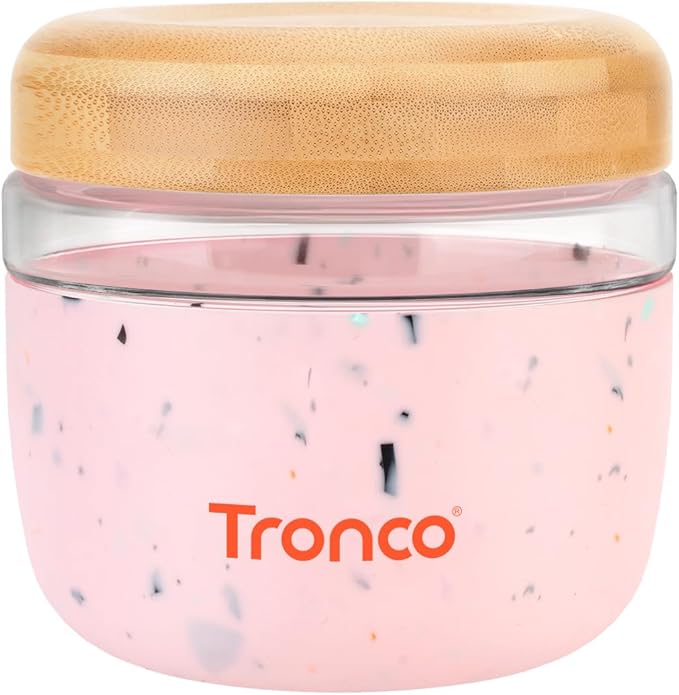 Tronco 24oz glass food storage container with bamboo lid airtight leak-proof for meal prep soup and overnight oats