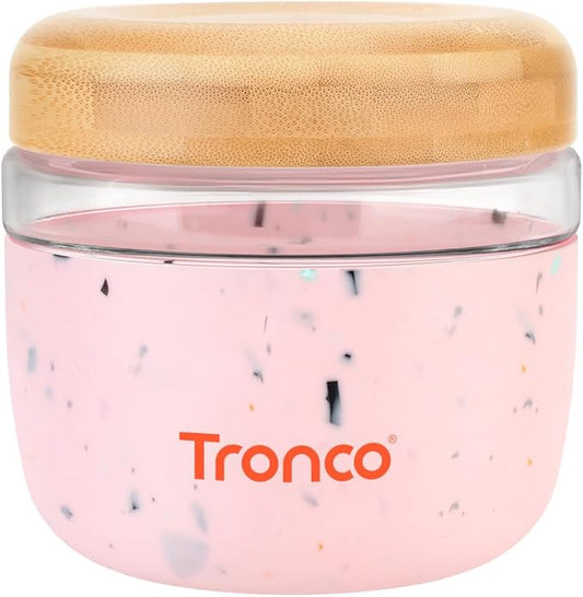 Tronco 24oz glass food storage container with bamboo lid airtight leak-proof for meal prep soup and overnight oats