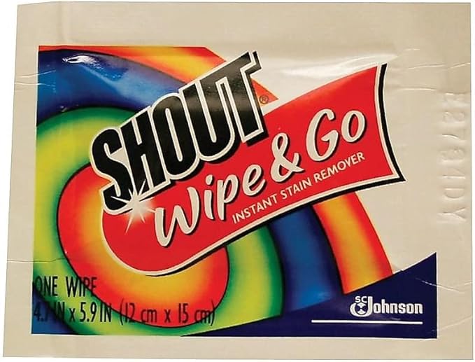 Shout disinfectant wipes case of 80 for home surface cleaning and stain removal