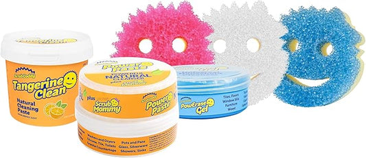 Scrub Daddy sponges and household cleaning supplies bundle with PowerPaste and PowErase gel all-purpose cleaner