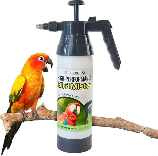 ExtremeMist Bird Aviary Care Starter Kit Continuous Pressurized Mist Spray Bottles for Bird Bathing Cooling Cage Cleaning by Fixory911