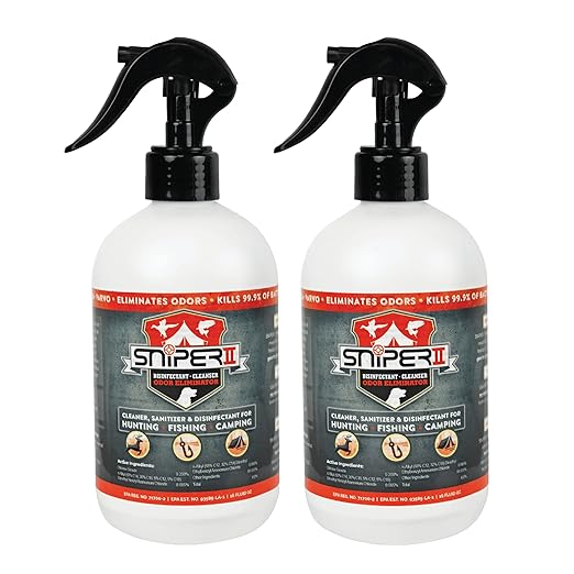 SNiPER II Disinfectant Cleanser spray bottle — odor eliminator and laundry area disinfectant for washing machine maintenance