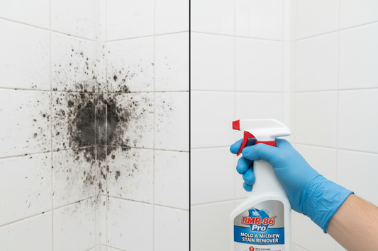 Pro Mold Destroyer contractor-strength spray — professional cleaning solution for bathroom surfaces, mirrors, and glass