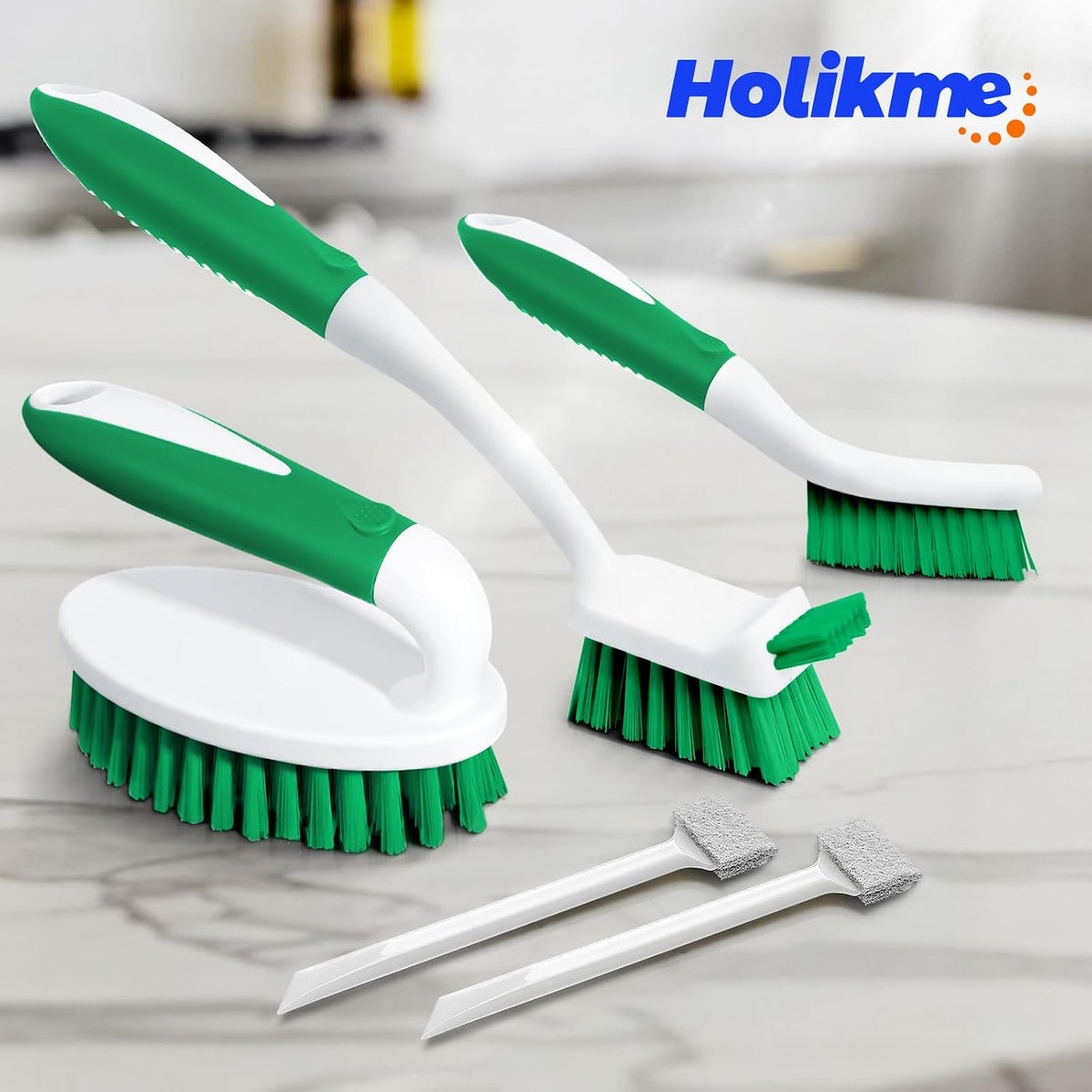 5 Pack Cleaning Scrub Brushes, Kitchen & Floor Cleaning Brushes, Durable Handheld Brush Set For Tile, Grout, Sink & Home - Image 4