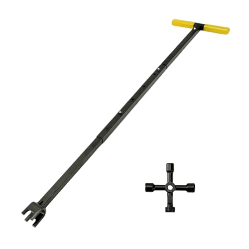 Water Meter Key with 4 Way Utility Key, 37.4 Inch, Yellow - Image 2