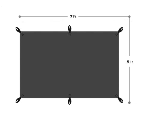 5x7ft Black Tarp Heavy Duty Waterproof, Oxford Fabric Cover 20mil - Image 3