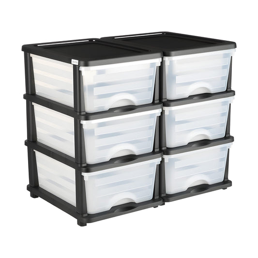 Plastic Storage Drawers, 2 Pack Storage Organizer Drawer, 6 Drawers Closet Organization And Storage Dividers, Dresser Organizer Clear Bins For Office Supplies, Craft Rooms, Classro