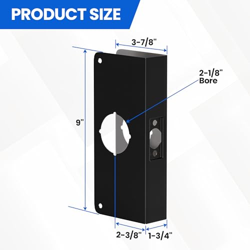 Door Knob Reinforcement Plate, Matte Black - Image 3
