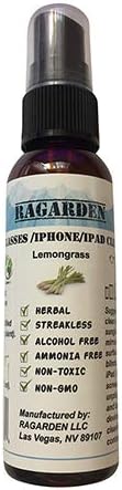 RAGARDEN Eyeglasses/iPhone/iPad Cleaner. Lemongrass Floral Water. (1) 2 oz Spray Bottle.