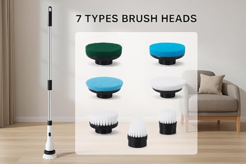 7-in-1 Electric Spin Scrubber, 25W Powerful Cordless - Image 3