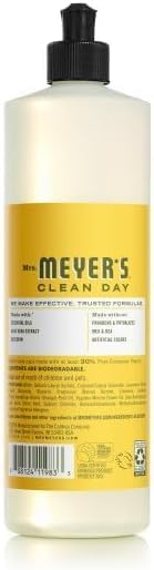 Mrs. MEYER'S Clean Day Dandelion Scent Variety Pack, Liquid Hand Soap 12.5 OZ, Liquid Dish Soap 16 OZ, Multi-Surface Cleaner 16 OZ, Room Freshener 8 OZ, 1 CT