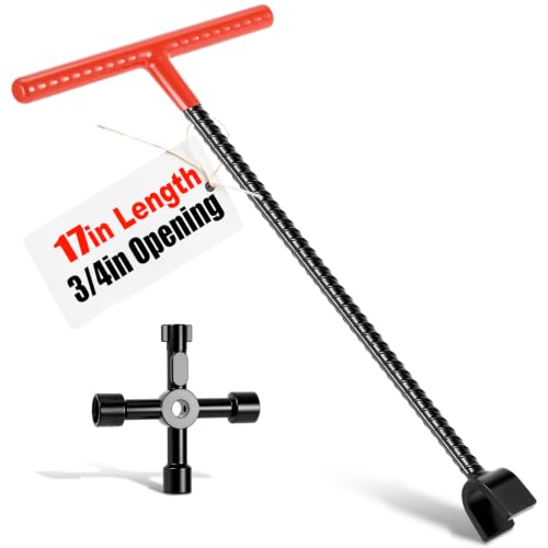 17in Professional Water Meter Key Shut off Tool with 4-Way - Image 2