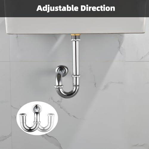 Brass P Trap with Bathroom Sink Stopper: 1-1/4 Sink Drain - Image 6