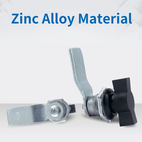 2Pcs Thumb Operated Offset Cam Locks, Black Handle - Image 5