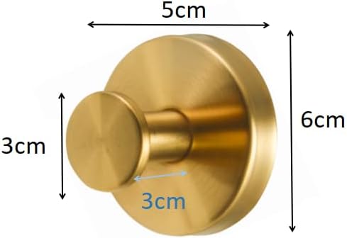 6-Pack Upgraded Stainless Steel Suction Cup Hooks, Heavy Duty Adhesive Hooks No Drilling & Traceless, Reusable for Bathroom, Glass, Front Door Hanging - Gold，Bathroom, Shower, Towel,Wall Mount
