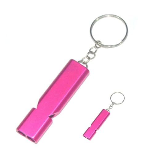 4Pcs Pink Aluminum Alloy Whistle Camping Supplies Double - Image 3