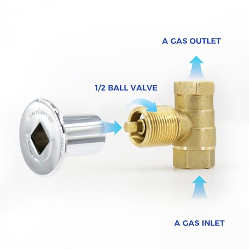 Himaweek 1/2 Inch Straight Gas Key Valve Kit for Fire Pit - Image 7