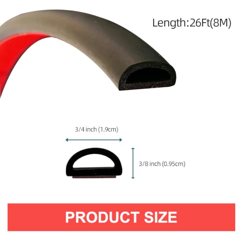 Weather Stripping Door Seal Strip, 26 FT Self Adhesive D | Home Repair - Image 4