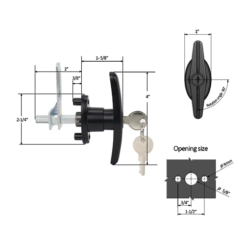 Keyed-Alike Locking T-Handle Kit for Truck Camper Shell/Cap & - Image 3