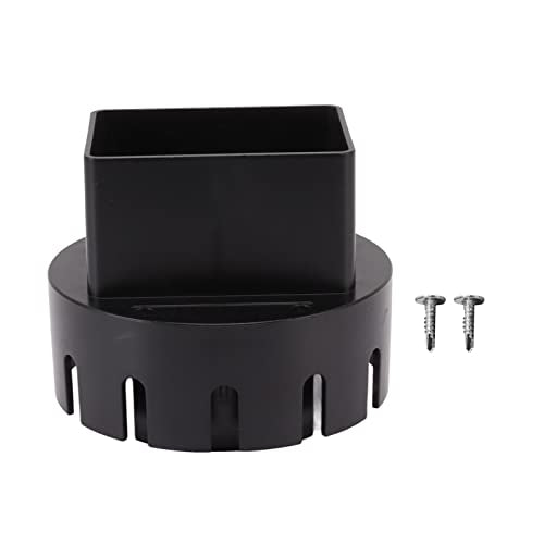 Rain Gutter Downspout Adapter 3x4 Inch Black Plastic Drain - Image 2