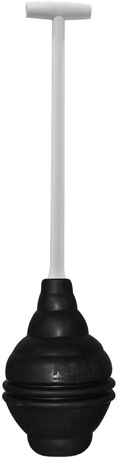 Universal Beehive Style Toilet Plunger with Easy Grip T-Handle, Heavy Duty Rubber Cup for Strong Suction, Powerful Drain Clog Remover for Toilets and Bathroom Drains, Durable Bathroom Plunger