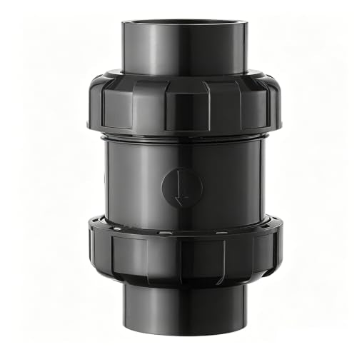 1-1/2" SCH80 PVC True Union Check Valve, Gravity Ball - Image 2