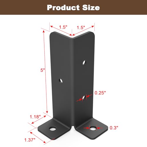 4 Pcs Adjustable Deck Post Anchor Base Bracket Fit 1.5x1.5,2x2 - Image 4
