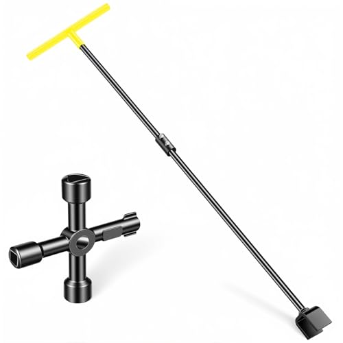 32" Main Water Meter Shut-Off Tool with 4-Way Utility Key - Image 2