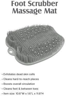 ZENVY Foot Bath Tub and Silicone Foot Scrubber Massage Mat Set for Soothing at-Home Relaxation (Foot Bath & Scrubber Mat)