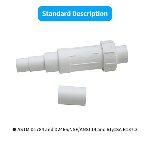 LESSO 1 inch PVC Pipe Repair Coupling Kit, SCH40 White, 2 Sets - Image 7