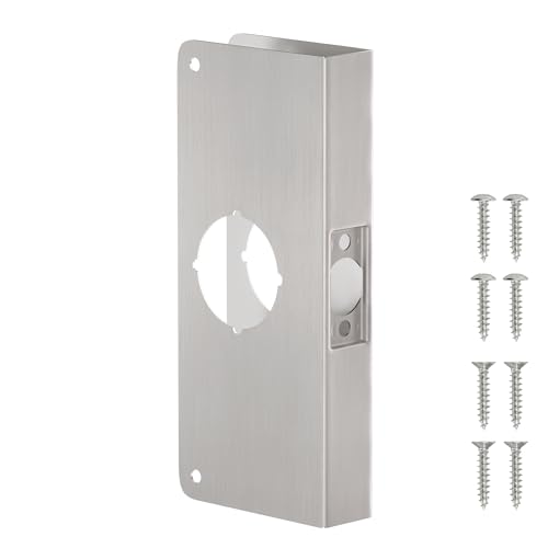 Single Hole Door Knob Reinforcement Long Plate, Brushed Nickel - Image 2