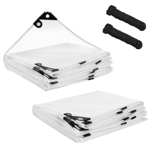 Biggun 2 Pcs 8x12ft Anti-Tear Clear Tarp for Patio Winterizing - Image 2
