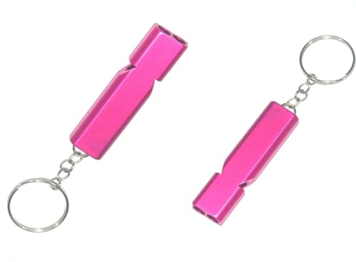 4Pcs Pink Aluminum Alloy Whistle Camping Supplies Double - Image 7