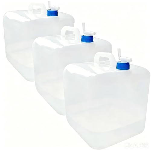 3 Pack 5.3 Gal Collapsible Water Storage Container Jug - Image 2