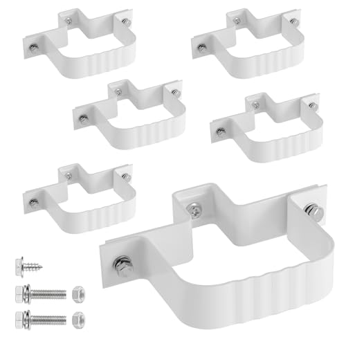 6-Pack Downspout Straps 2x3 & Wall Brackets, White | Home Repair - Image 2
