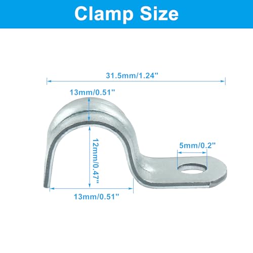 Biaungdo M12 1/2 Inch Rigid Pipe Strap, 30 Pcs, Zinc Plated Steel - Image 3