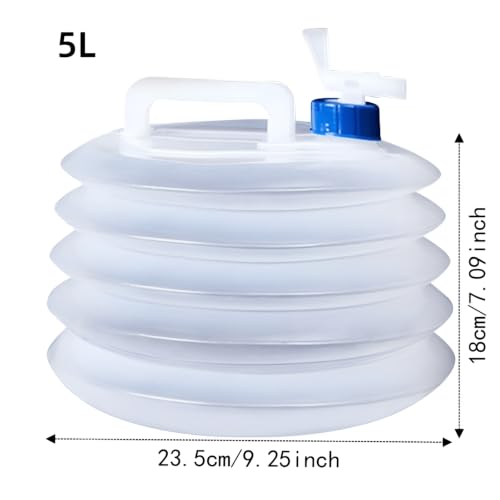 Collapsible Water Container, 5L Transparent PE Camping Canteen - Image 4
