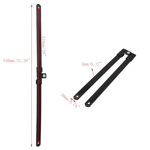 2pcs Folding Step Ladder Hinge Replacement Kit, 21.26", Black - Image 3