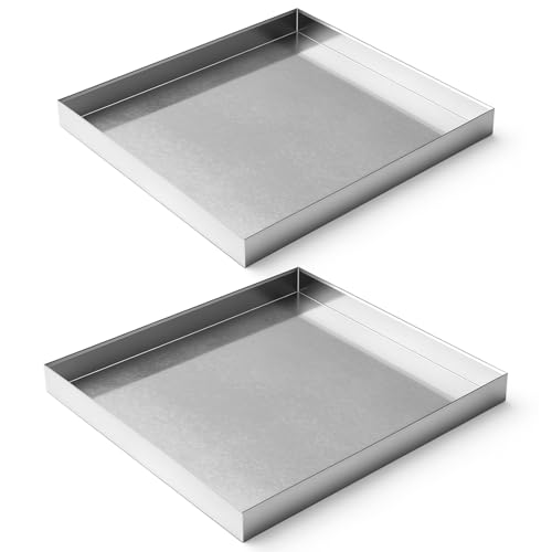 2 Pack Galvanized Drain Pan 27" x 25" x 2.5" Water Damage - Image 2