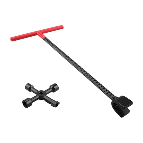 Aillsa 17 Inch Water Meter Key Shut off Tool & 4-Way | Hand Tools - Image 2