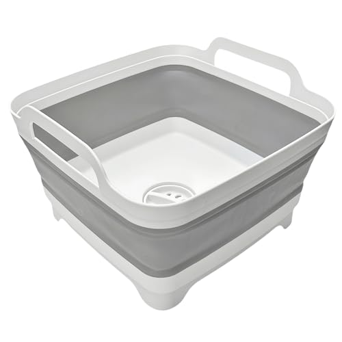 Collapsible Wash Basin 9L, Foldable Dish Tub with Drain Plug - Image 2