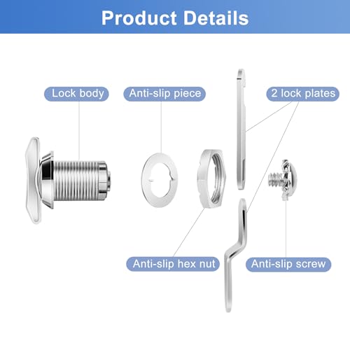 Thumb Operated Offset Cam Lock, 1" Cylinder Fits on 0.7" - Image 5