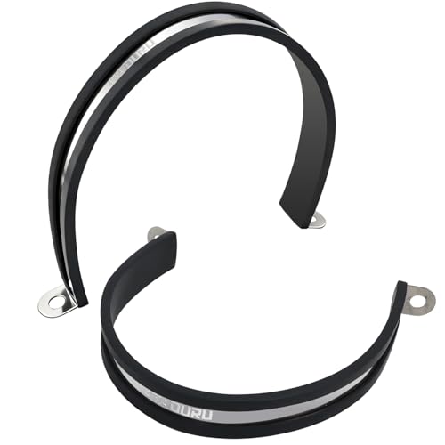 4 Inch Pipe Strap Fits 4.01"/101.9-102mm OD, Rubber U Bracket - Image 2