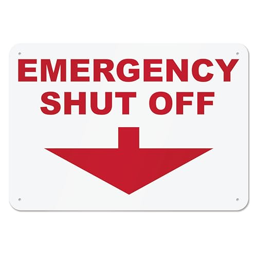 Emergency Shut Off Rust-free Aluminum Sign | Tools & Home Repair - Image 2