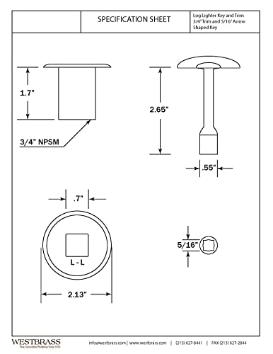 Westbrass A500-07 3/4" NPSM Gas Fire Pit and Fireplace Log - Image 3