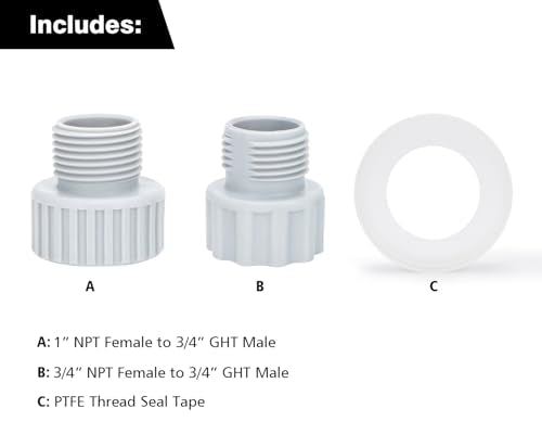 Green Expert Plastic Adapter Kit for Garden Hose and Sump Pump - Image 3
