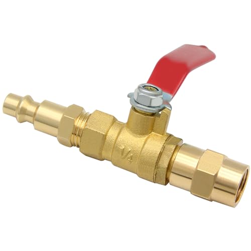 1/4 inch NPT Brass Ball Valve Kit Air Compressor Shut Off Valve - Image 2