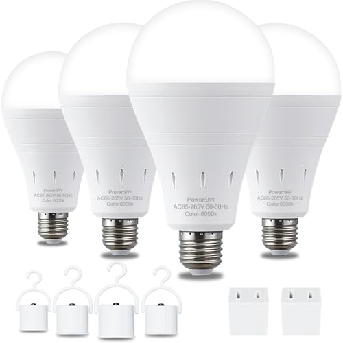 4 Pack Rechargeable Emergency Light Bulbs, Battery Powered - Image 2